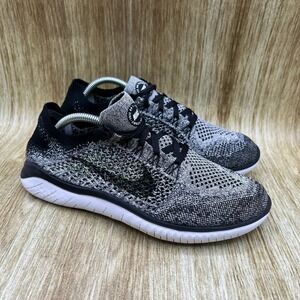 Nike Free Run Flyknit 2018 Women's Size 8.5 Oreo Shoes Sneakers‎ 942839-101